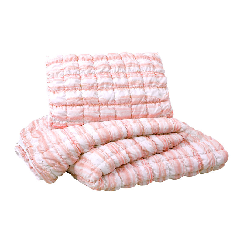 Ensemble de courtepointe 2 pièces Dreamy Clouds Puffy Marshmallow, Rose