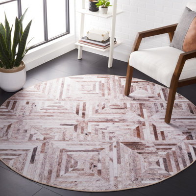 Faux Hide Performance Machine Washable Geometric Rug