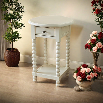 Vintage solid wood flower stand Round plant stand by Sleek Surface Designs