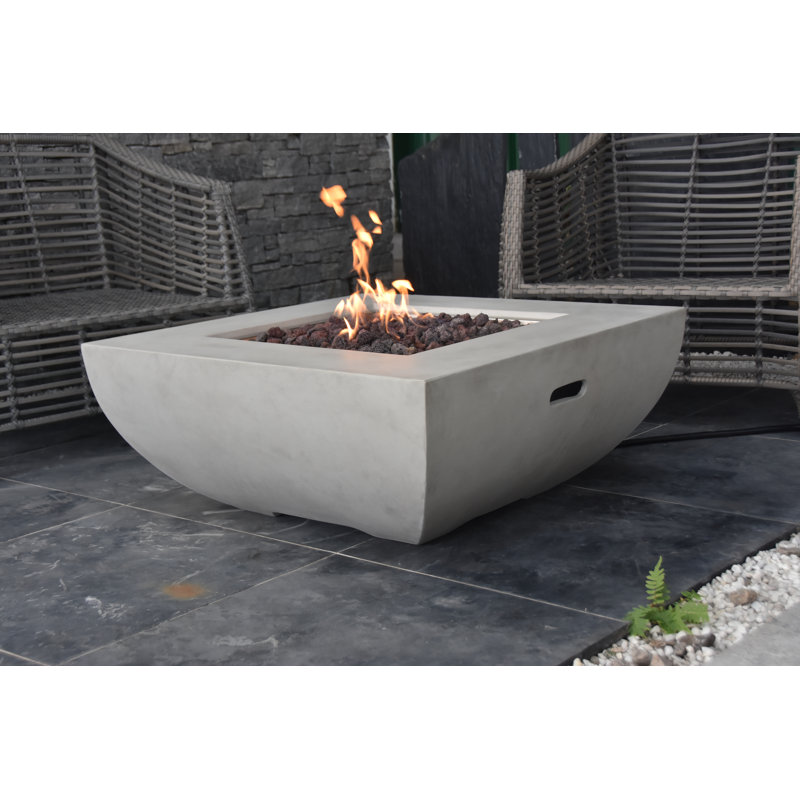 Black 37-Inch Square Gas Fire Pit Table