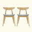 Ensemble de 2 chaises de salle à manger rétro en bois d'hévéa avec dossier ergonomique et coussins moelleux certifiés TSCA-348685255-348685251