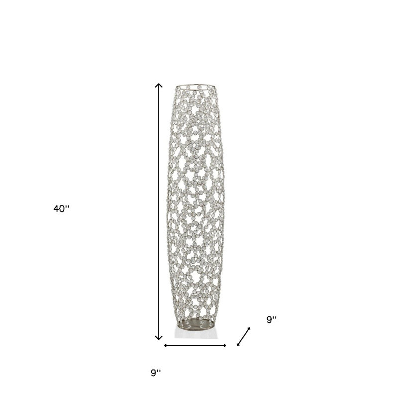 Vase de plancher ovale en verre cristal, H 40 po x l 9 po x P 9 po