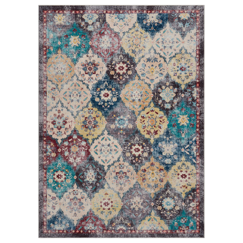 Washable Rugs Living Room ,Machine Washable Rectangle Soft Vintage  Rugs for Bedroom, Kitchen, Office Anti-Slip Non Shedding