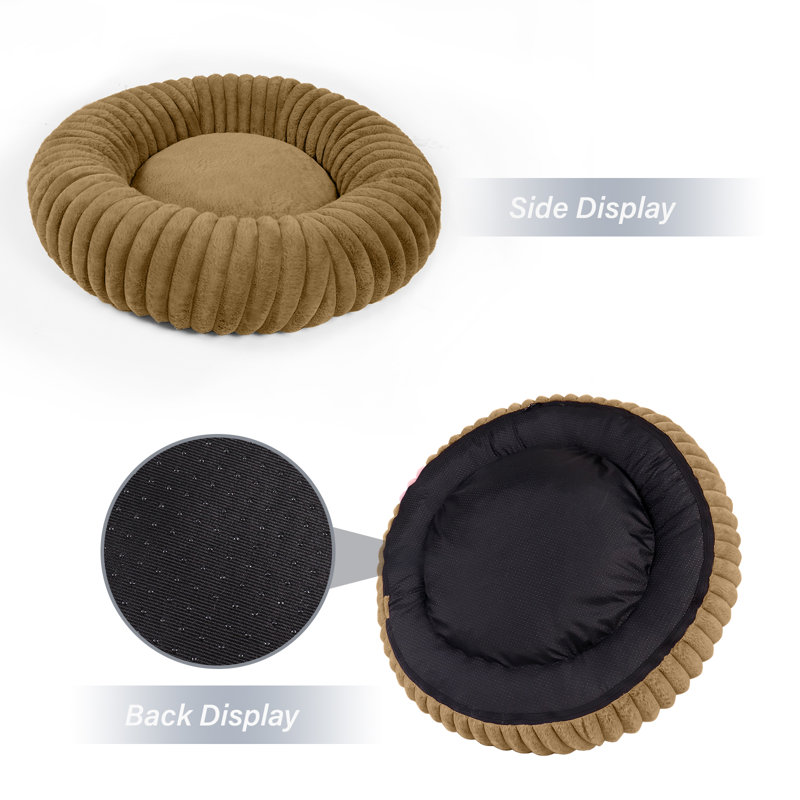 Lit pour chien Calming Donut, Tanné, Grand (H 8 po x l 36 po x P 36 po)