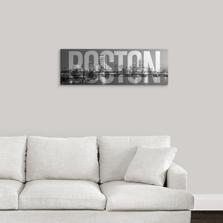 «Boston Skyline, Transparent Overlay», impression, H 20 po x l 60 po x P 1,5 po, Toile