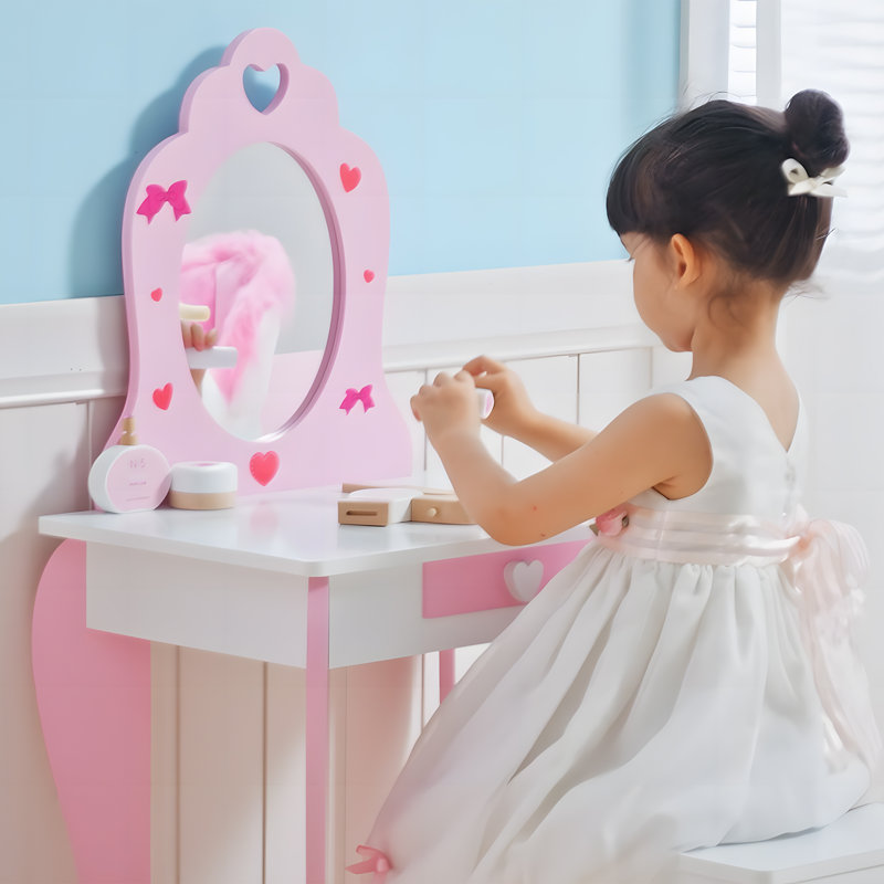 Rikwin Kids Vanity Table with Mirror