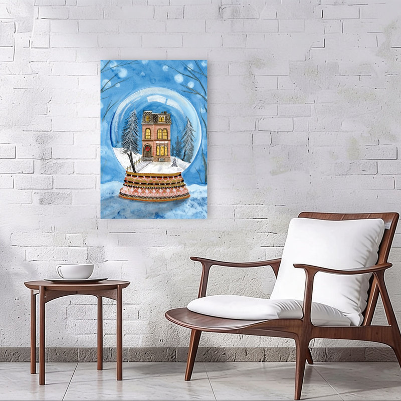 Cozy Winter House Globe Traditional Abstract Winter Architecture Wall Art Print, 91.44cm H x 60.96cm W