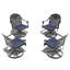 Chaise de patio pivotante en fonte d'aluminium 4 pièces avec structure et coussins noirs-129368493