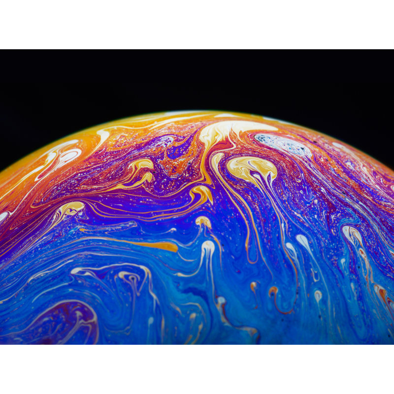 " Soap Bubble Close Up " by Philippe Monthoux, 24" H x 32" W x 1.5" D, Wrapped Canvas