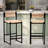 Bar Stools Set Of 2 Paper Rope Weave Dining Chairs And Metal Frame-28893993