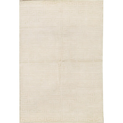 Tapis ivoire noué à la main de haute qualité