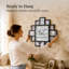 Horloge murale collage photo « Souvenirs » 50 x 50 cm, cadre photo noir style ferme pouvant contenir 12 photos, fonctionne à piles, idéale pour décorer une chambre de bébé, une chambre d'enfant, un salon ou pour créer des souvenirs de famille.-1700787778-1700787804
