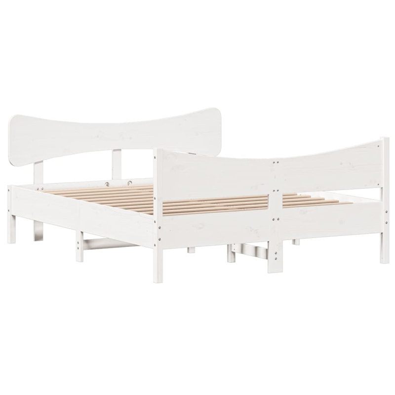 Rosalinde Solid Wood Bed, Double (4'6), White
