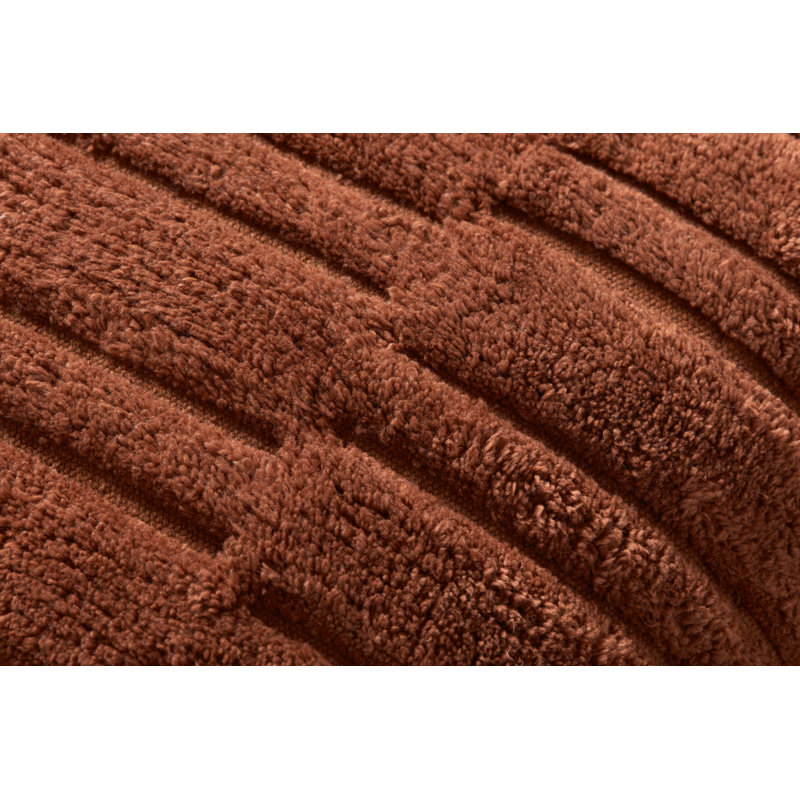 Rust Textured Cotton Blend Square Throw Pillow 22" x 22"