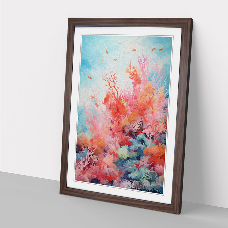 Single Picture Frame Print on Wood, 34cm H x 25cm W, Walnut Framed