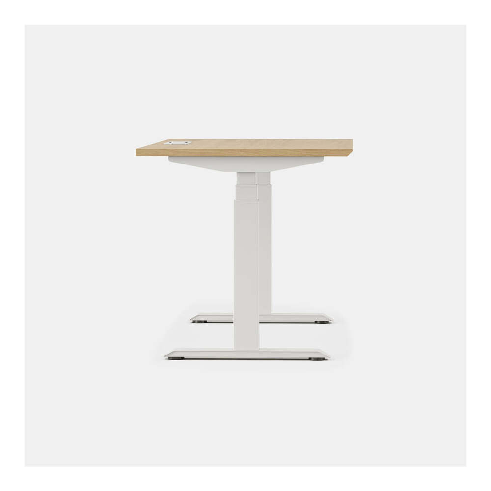 Standing Desk, 52" H x 60" W x 30" D, White, Woodgrain