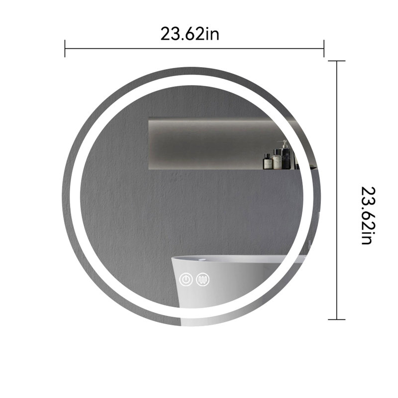 24 po Miroir de salle de bain H Led