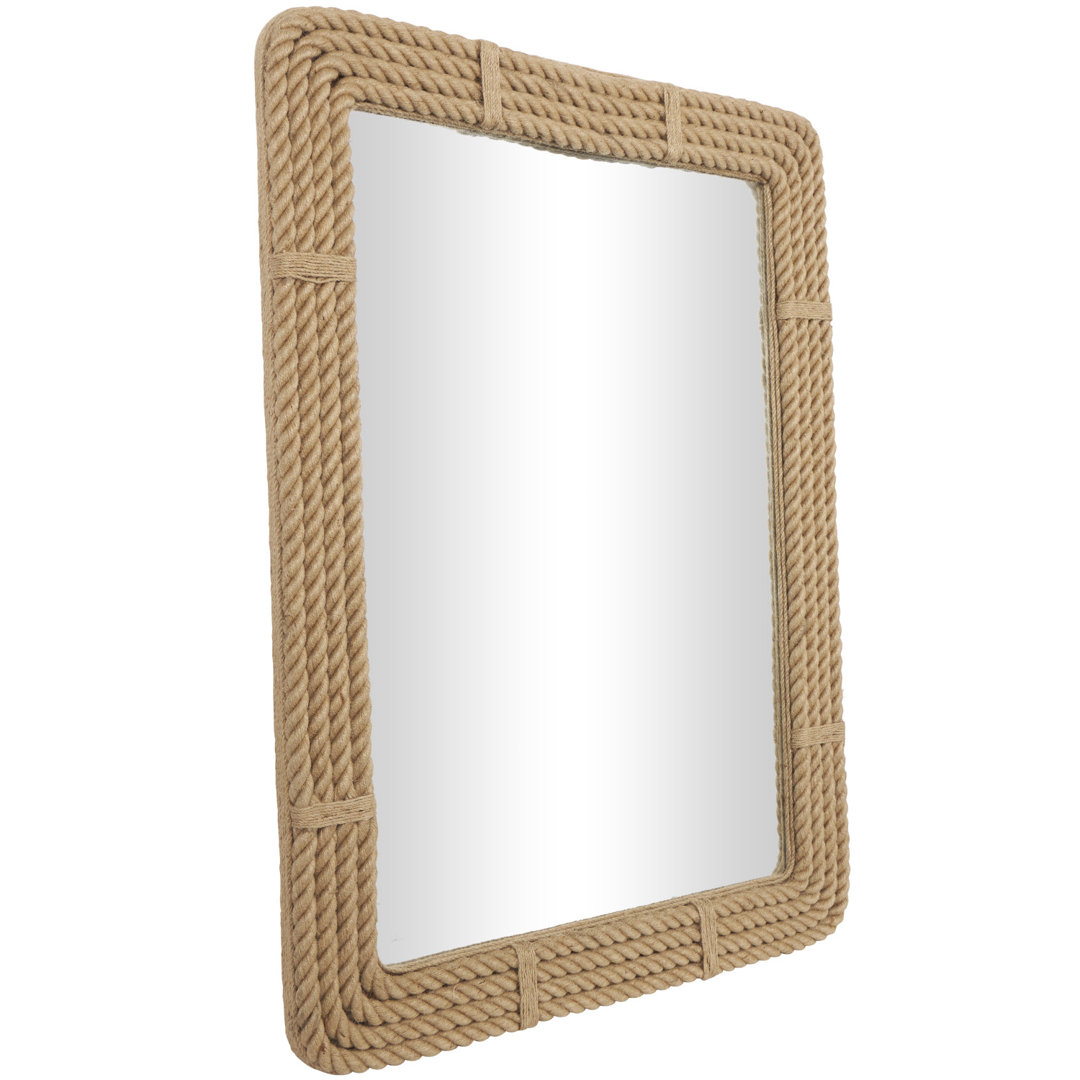 Jute Rope Handmade Rope Brown Wall Mirror Breakwater Bay