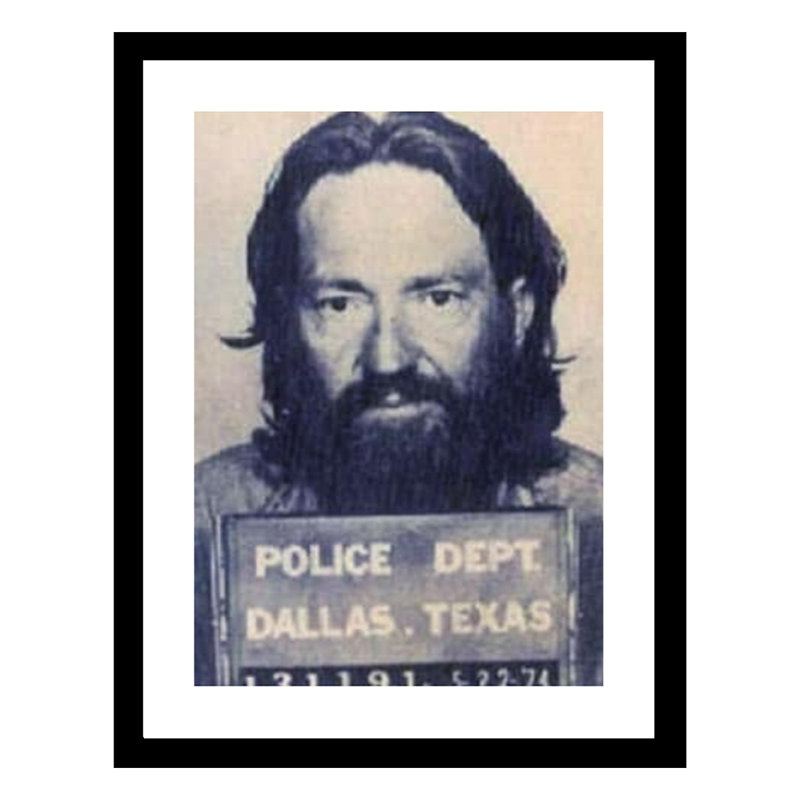 Willie Nelson - Mugshot - impression encadrée 14 x 18