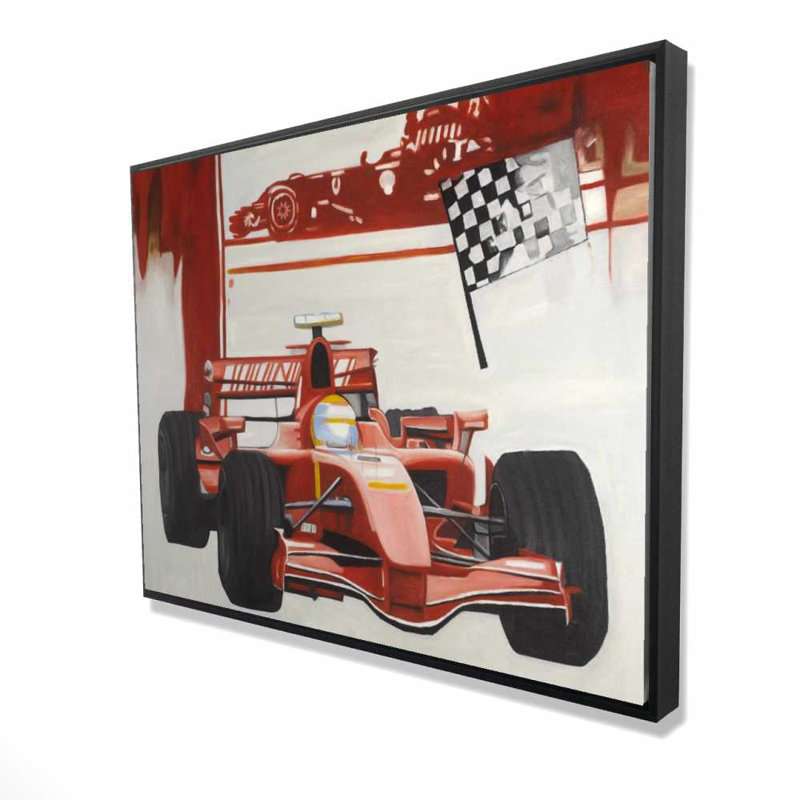 Formule 1 voiture - toile encadrée rouge «Man Cave»
