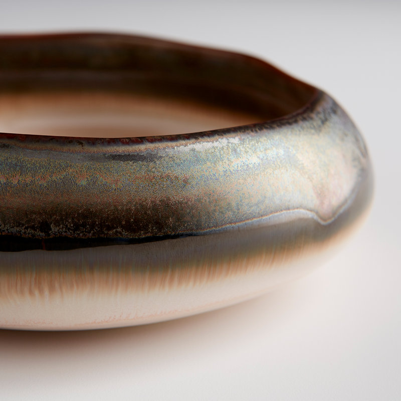 Allurement Ceramic Decorative Bowl, 2.75" H x 8.75" W x 8" D