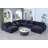 8-Person Chenille Sectional with Console and 2 Ottomans -1303107190