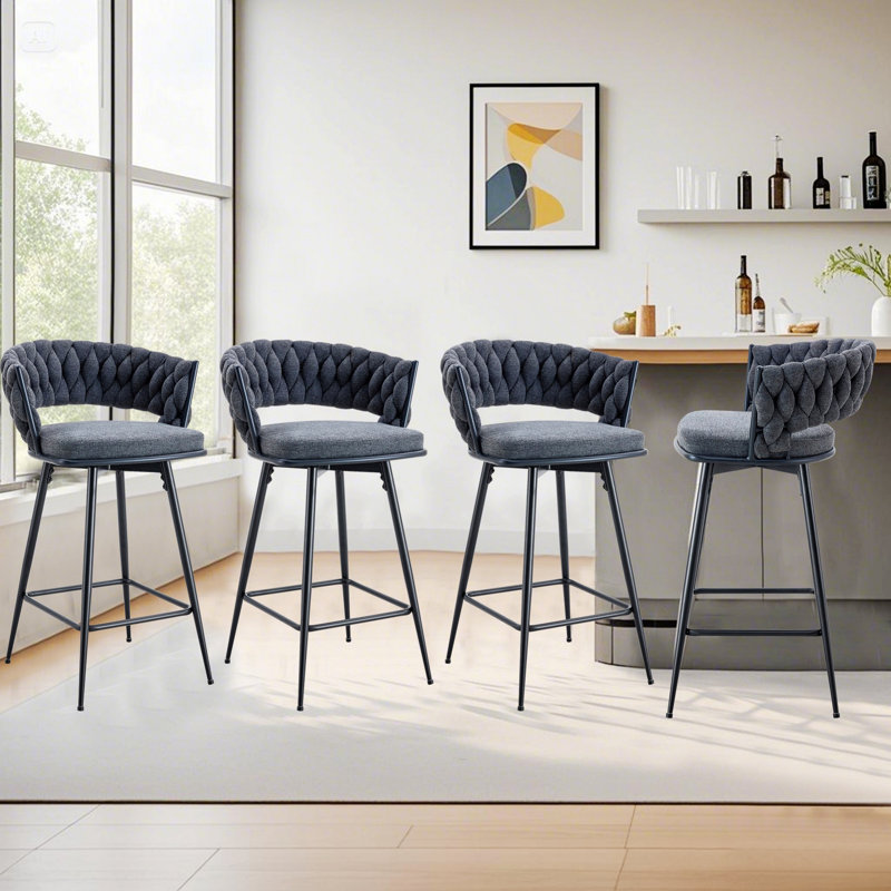 Tabourets pivotants avec matériaux de qualité supérieure pour une utilisation polyvalente, Noir, Gris foncé, 2