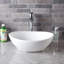 Lavabo de salle de bain à vasque ovale en céramique blanche