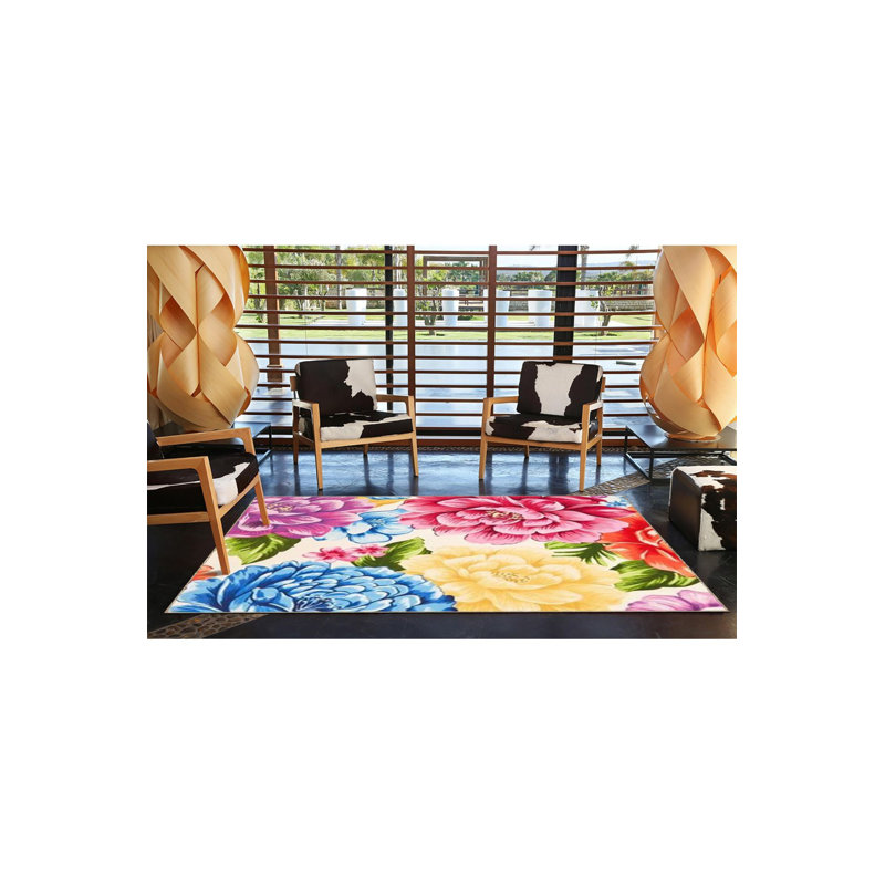 Tapis floral lavable à la machine, Rectangle 2 pi 6 po x 4 pi 11 po