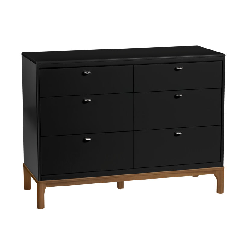 Commode 6 tiroirs Little Seeds Laurel, Noir