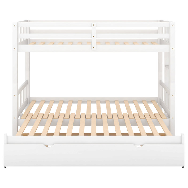 Lit simple superposé au-dessus d'un lit gigogne, blanc