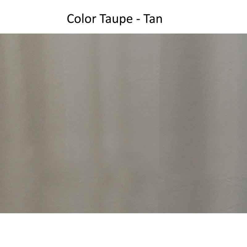 Solid Colors Extra Long Shower Curtain Polyester with Matching Hooks, Taupe