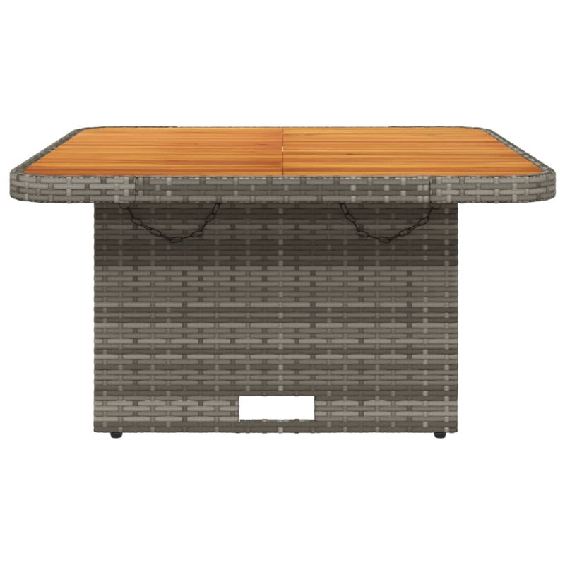 Table de patio en bois de rotin et bois d'acacia 31,5 po x 31,5 po x 28 po Hokku Designs, Gris