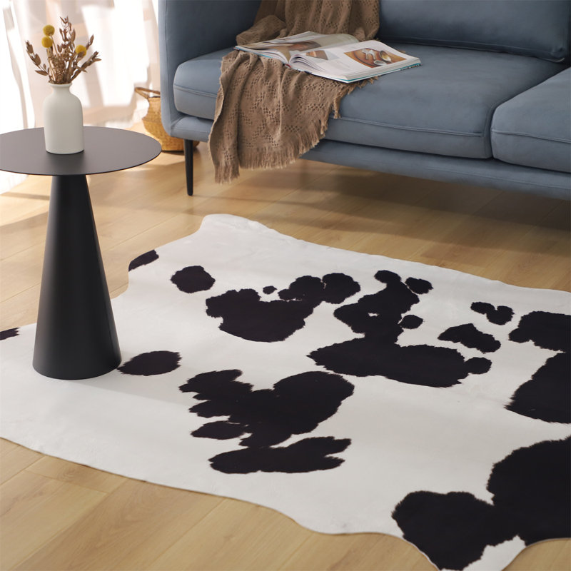Tapis en simili cuir de vache à imprimé animal, Nouveauté 5 pi 2 po x 6 pi 2 po