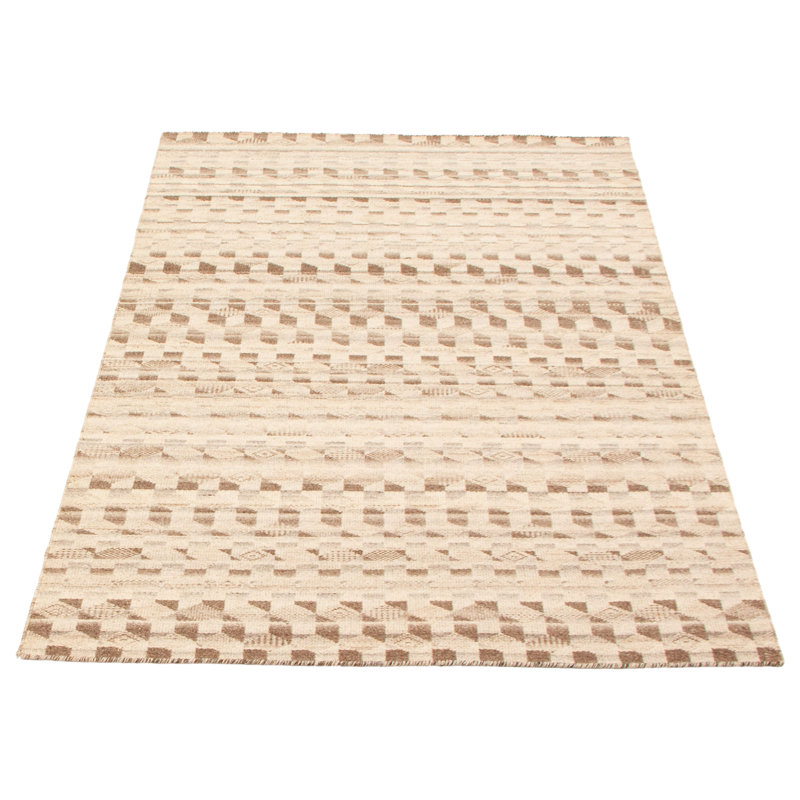 Tapis ivoire en laine tissé à la main et à plat