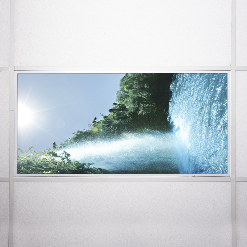 Couvre-lampes fluorescents de classe Waterfall pour plafonniers - pour luminaire 2 x 4 - par Octo Lights