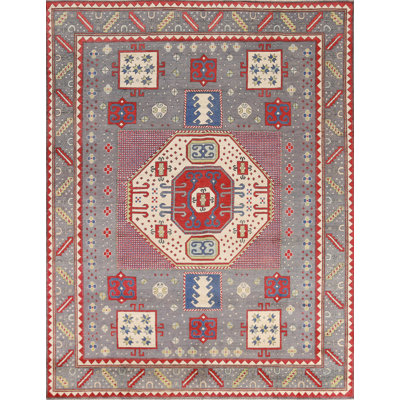 Tapis en laine teint à la main Kazak 8 x 10