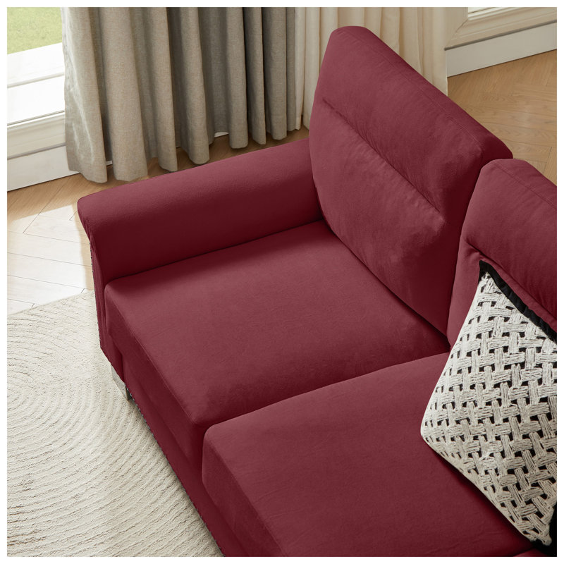 Canapé 3 places en velours Snowfleece l 82 po x P 29,5 po x H 35,4 po