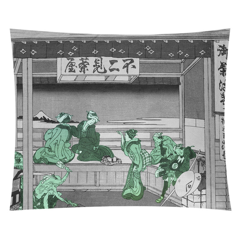 Tapisserie Yoshida at Tokaido, H 107,5 po x l 91 po, Vert