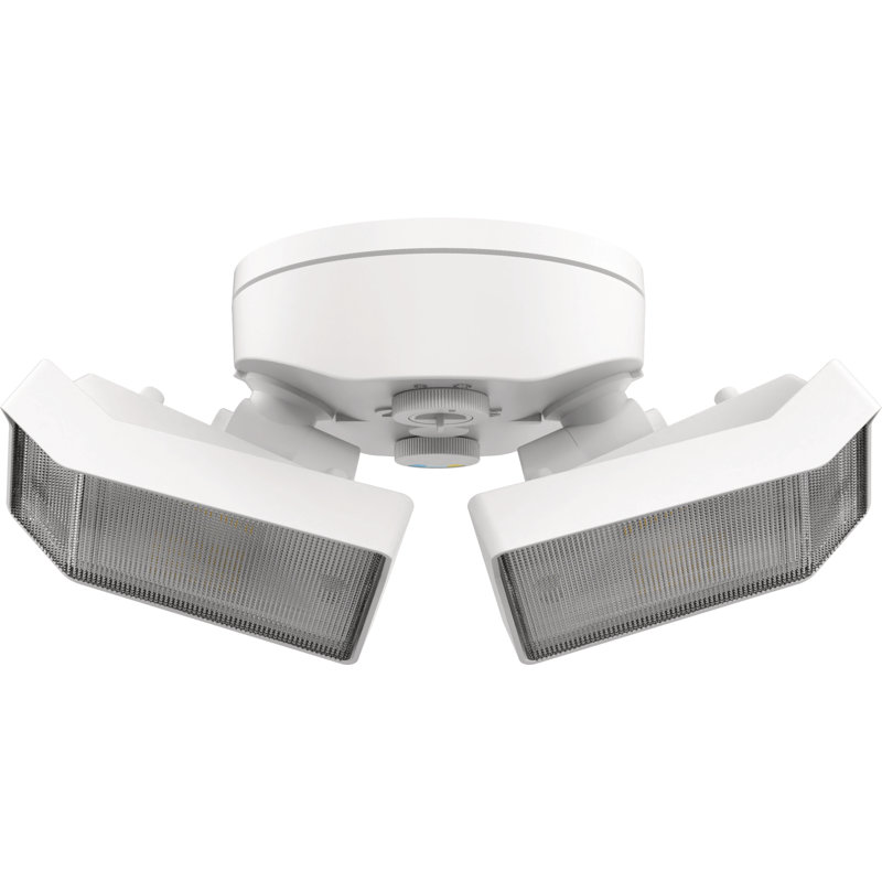 White Dual Head LED Outdoor Security Flood Light