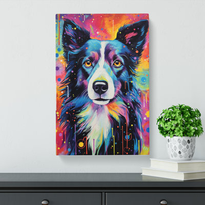 Border Collie Tachisme - Wrapped Canvas