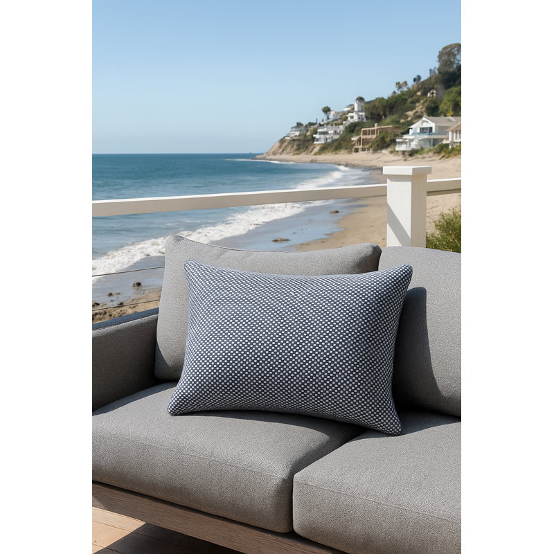 Outdoor Living Throw Pillow, Navy Blue, Rectangle 14" H x 20" W, Pillow Cover Only - No Insert