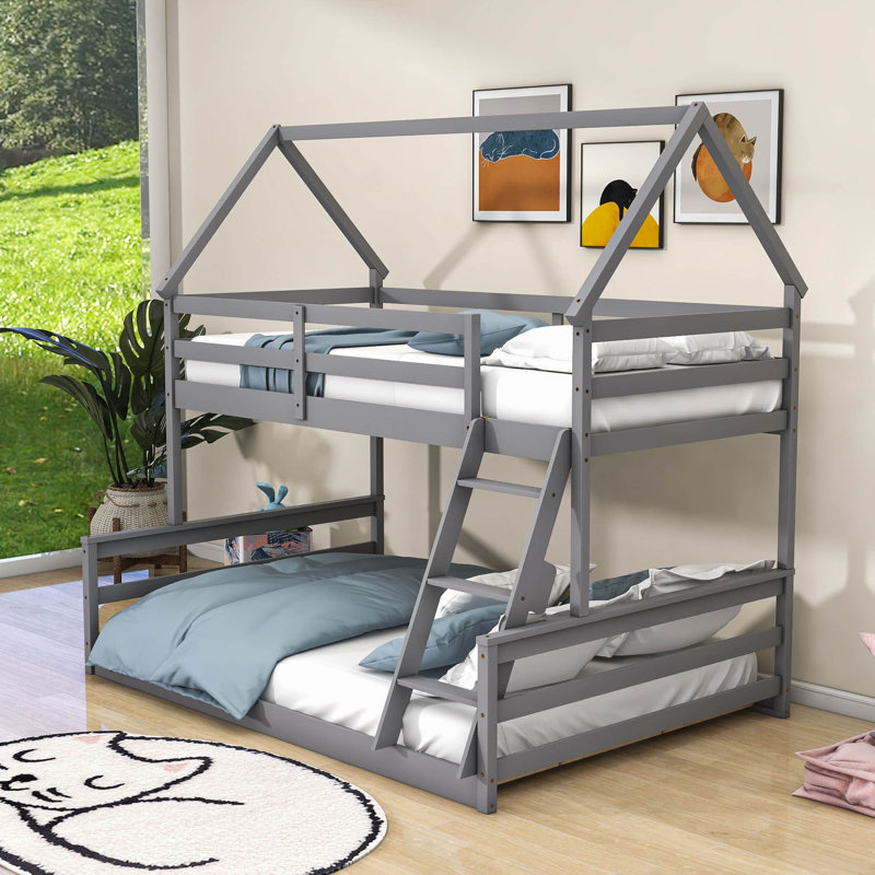 Ashwaubenon Kids Twin Over Full Bunk Bed, Gray