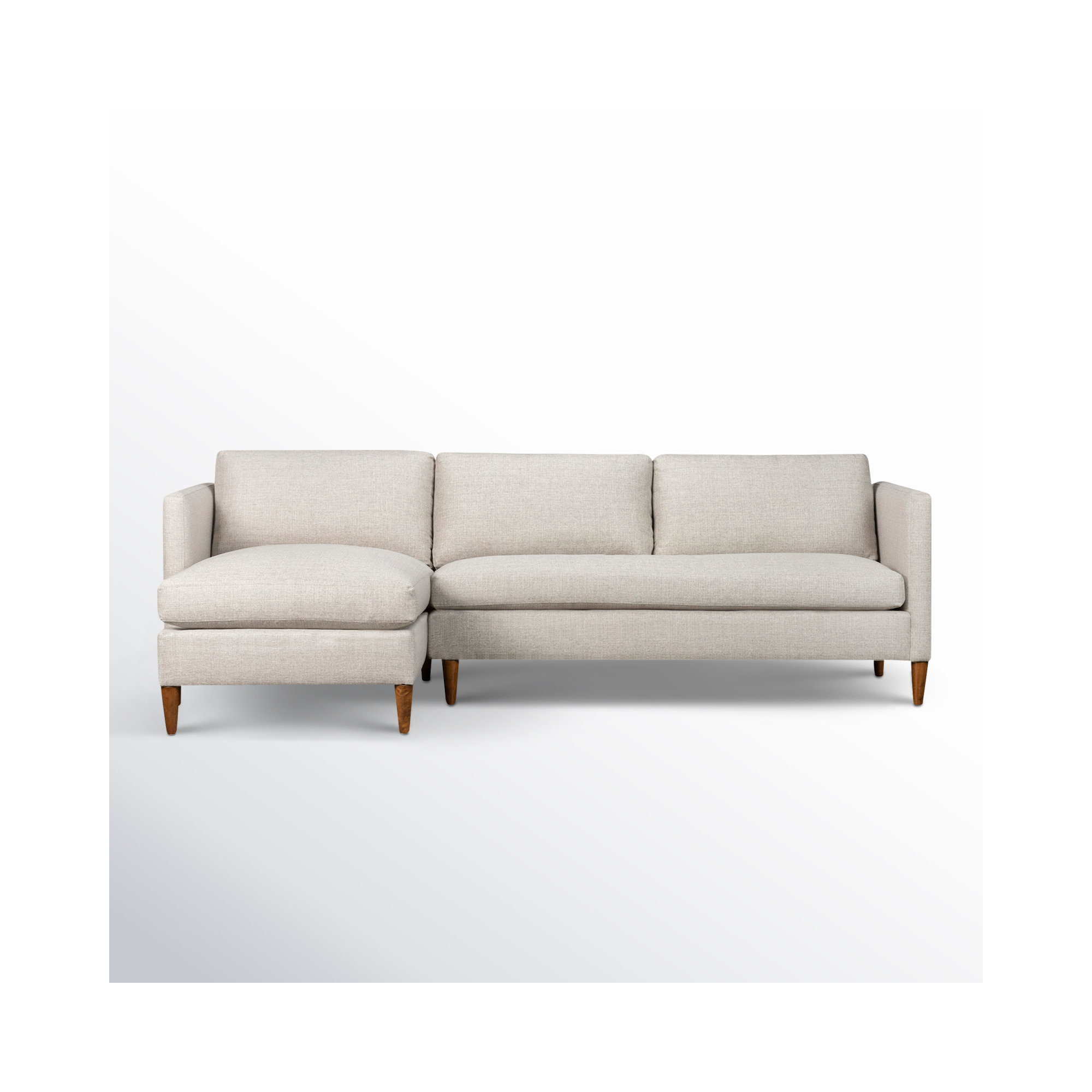 Clifford 2 - Piece Upholstered Custom Sectional, Turbo Ash Basketweave, Left Hand Facing