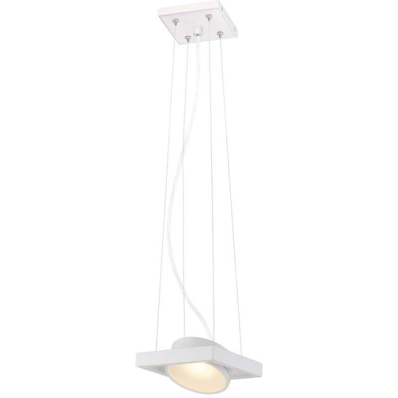 Luminaire suspendu géométrique à 1 lumière Garridan, Blanc