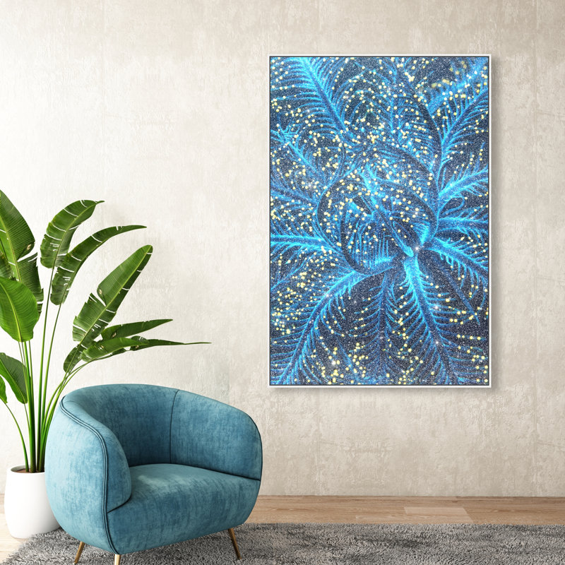 Neon Bloom Print by Oliver Gal, 25"H x 17"W, White Floater Frame