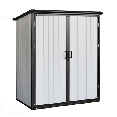 Outdoor Storage Shed, Waterproof Resin Cabinet With Lockable Doors