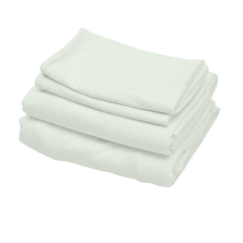 100% Cotton Jersey Knit Sheet Set, King Sheet Set with 2 Pillowcases, Green