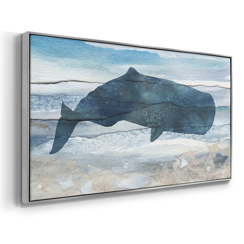 «Diving Deep I», toile tendue avec châssis encadré, prête à être accrochée, Argent argent, H 17 po x l 33 po