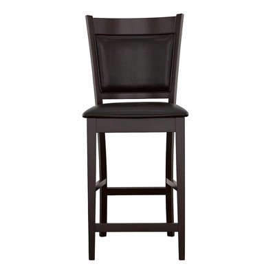 Black And Espresso Upholstered Counter Height Stools (Set Of 2)